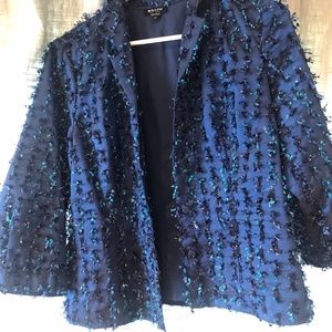 Worth Blue Textured Satin Jacket